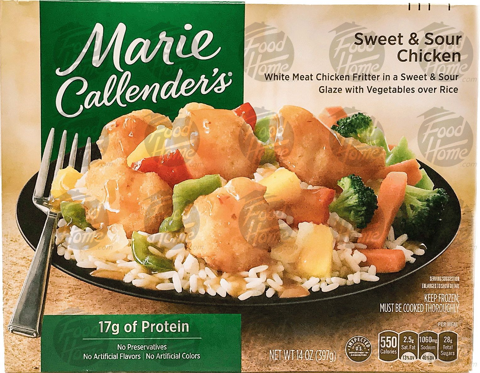 Marie Callender's  sweet & sour chicken with vegetables over rice Full-Size Picture